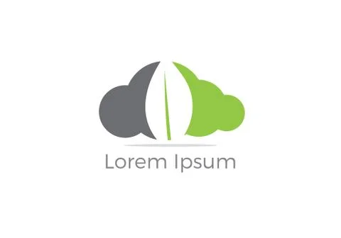 Cloud leaf vector logo design. Stock Illustration