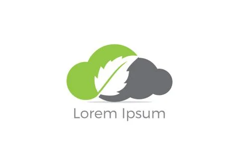 Cloud leaf vector logo design. Stock Illustration