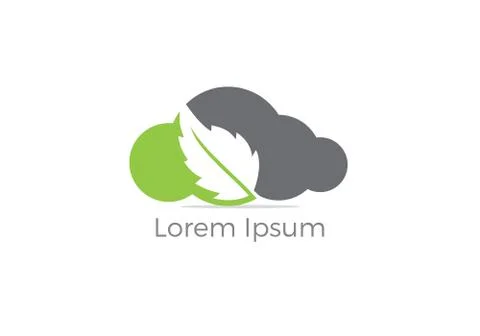 Cloud leaf vector logo design. Stock Illustration