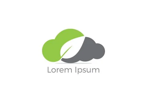 Cloud leaf vector logo design. Stock Illustration