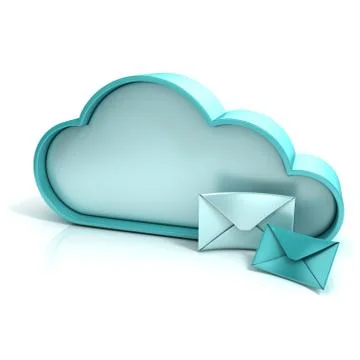 Cloud letter 3D computer icon イラスト素材