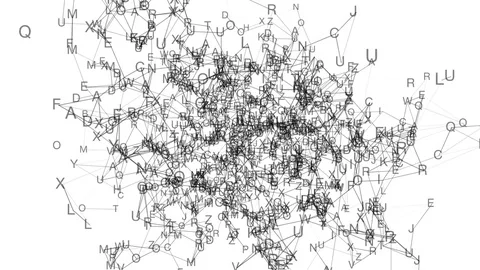 Cloud of letters.Abstract plexus background for different events and projects Video stock 79585094