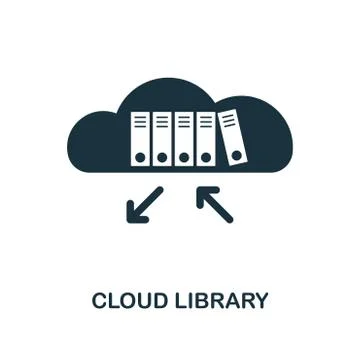 Cloud Library creative icon. Simple element illustration. Cloud Library concept 스톡 일러스트