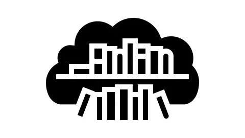 Cloud library education platform glyph icon animation Stock Footage 326144375