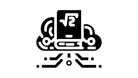 Cloud library education platform glyph icon animation Stock Footage 326731819