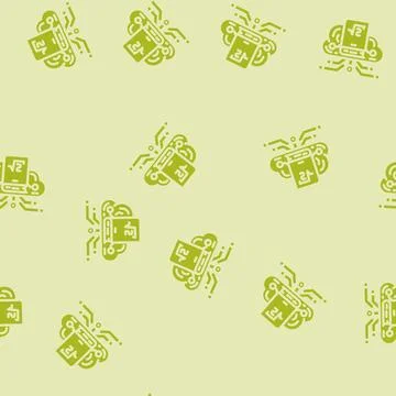 Cloud library education platform glyph vector seamless pattern Stock Illustration