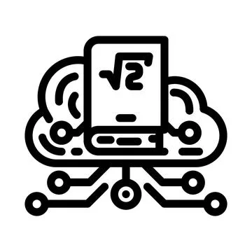 Cloud library education platform line icon vector illustration Stock Illustration
