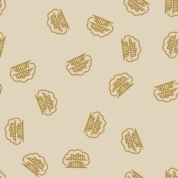 Cloud library education platform line seamless pattern 库存插图