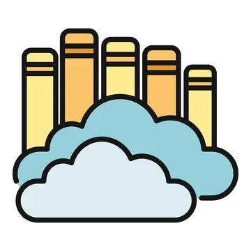 Cloud library storing digital information and online data イラスト素材