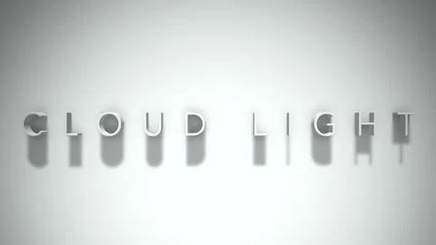 Cloud light 3D title animation with shadows on a white background Stock Footage 297661370