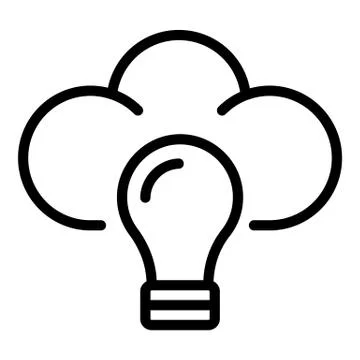 Cloud light bulb icon, outline style Stock Illustration