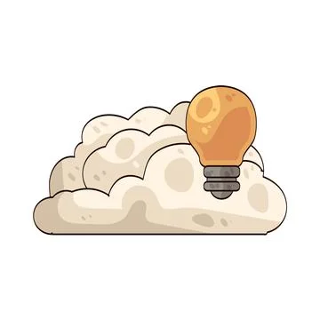 Cloud with lightbulb illustration Stock Illustration