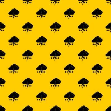 Cloud with lightning and rain pattern Illustrazione stock