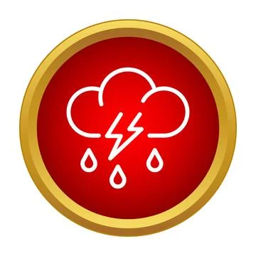 Cloud with lightning and rain weather icon Stock Illustration