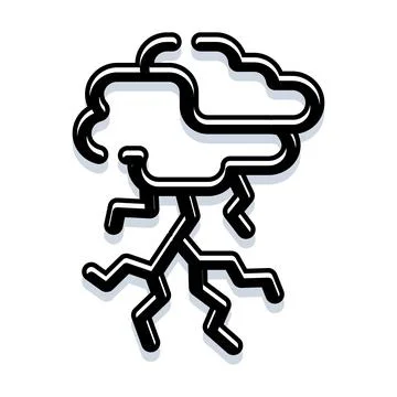 Cloud with lightning bolt depicting creative idea Illustrazione stock