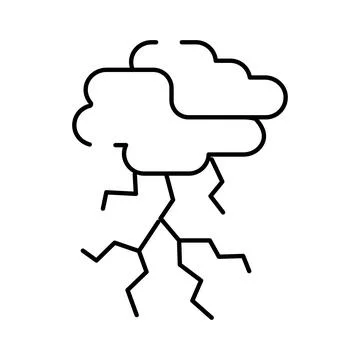 Cloud with lightning bolt displaying idea and power Illustrazione stock