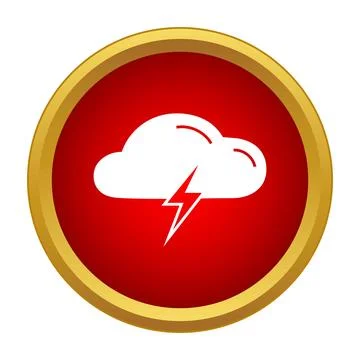 Cloud with lightning bolt storm weather icon concept Stock Illustration