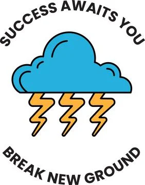 A cloud with lightning bolts Stock Illustration