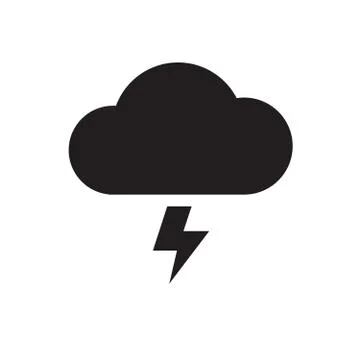 Cloud lightning icon Stock Illustration