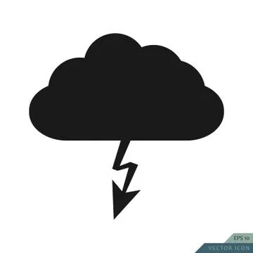 Cloud with lightning icon illustration isolated vector sign symbol Stock Illustration