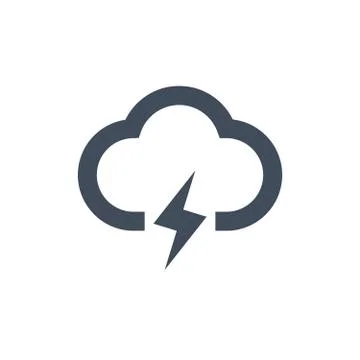 Cloud lightning icon, thunder storm. vector illustration isolated on clean ba Stock Illustration