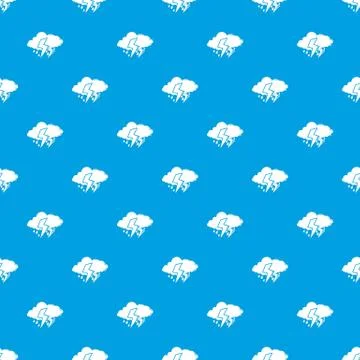 Cloud lightning pattern seamless blue Stock Illustration