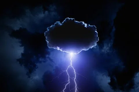 Cloud with lightning Stock Photos