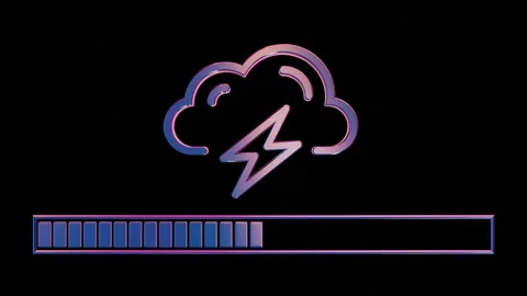 A cloud with a lightning symbol on it Stock Footage 309929203