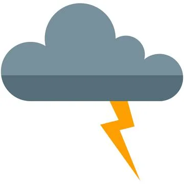 Cloud with lightning vector thunder storm icon illustration Stock Illustration