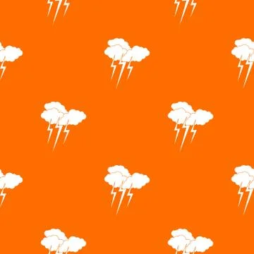 Cloud with lightnings pattern seamless Stock Illustration