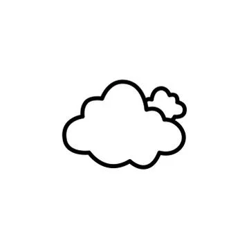 Cloud Line Icon In Flat Style Vector Icon For Apps, UI, Websites. Cloudy Blac Illustrazione stock