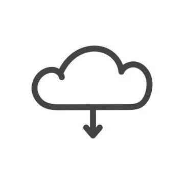 Cloud line icon. Internet download symbol. Flat vector illustration on white  Stock Illustration