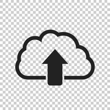 Cloud line icon. Internet download symbol. Flat vector illustration on isolat Stock Illustration