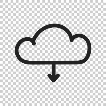 Cloud line icon. Internet download symbol. Flat vector illustration on isolat 스톡 일러스트