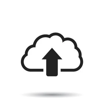 Cloud line icon. Internet download symbol. Flat vector illustration on white  Stock Illustration