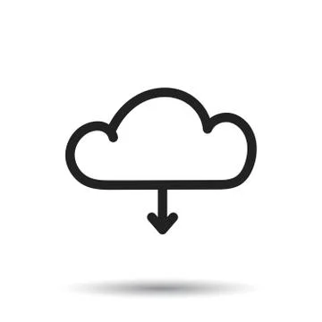 Cloud line icon. Internet download symbol. Flat vector illustration on white  스톡 일러스트