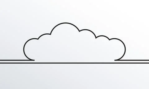 Cloud line icon isolated on white background. Vector illustration. Stock Illustration