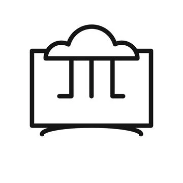 Cloud line icon isolated on white background. Black flat thin icon on moder.. Illustrazione stock