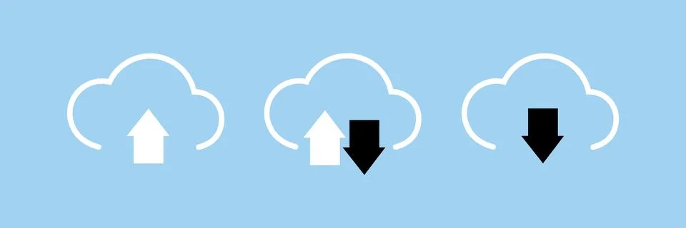Cloud line icon, outline and solid vector illustration Stock Illustration