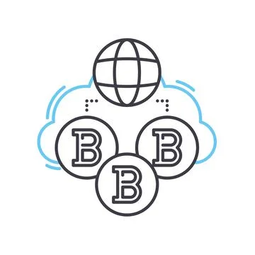 Cloud line icon, outline symbol, vector illustration, concept sign Stockillustratie