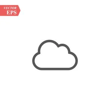 Cloud line icon, outline vector sign, linear style pictogram isolated on whit Stock Illustration