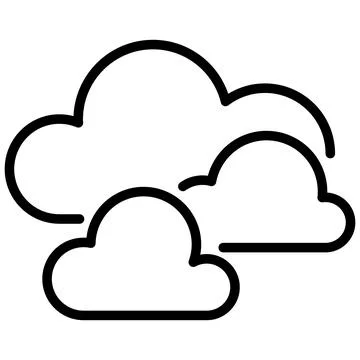 Cloud Line Icon Vector with Editable Stroke 스톡 일러스트