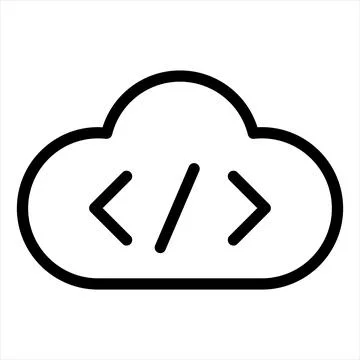 Cloud line icon vector illustration isolated on white background Illustrazione stock