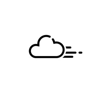 Cloud line icon vector logo design black symbol isolated on white background. 스톡 일러스트
