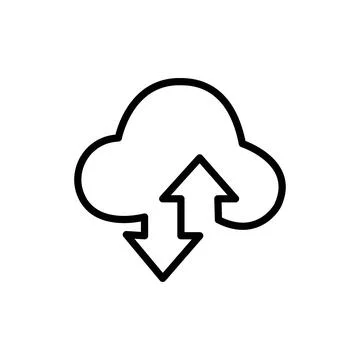 Cloud line icon on white background イラスト素材