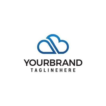 Cloud line letter ab logo designs concept template Stockillustratie