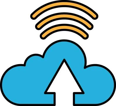 A cloud with a line pointing upwards 스톡 일러스트