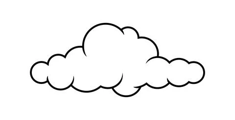 Cloud line shape, graphic clouds outline, clouds lined, cloudy line simple イラスト素材