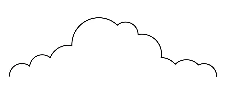 Cloud line shape, graphic clouds outline, clouds lined, cloudy line simple Ilustración de archivo