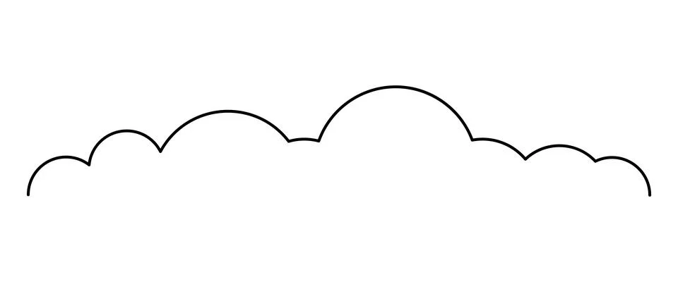 Cloud line shape, graphic clouds outline, clouds lined, cloudy line simple Ilustración de archivo